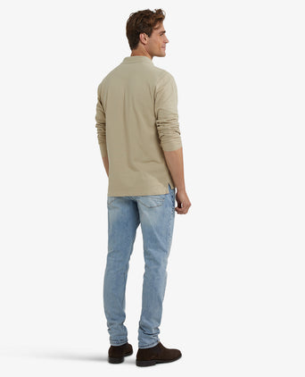 Polo piqué lange mouw | Sand