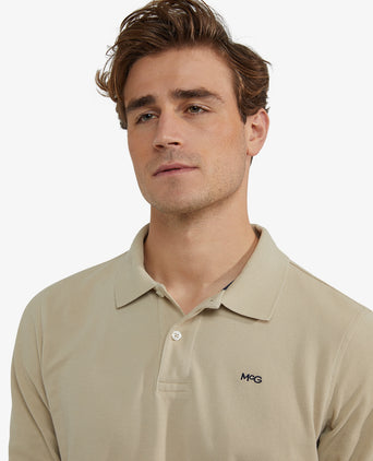 Polo piqué lange mouw | Sand