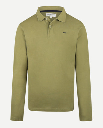 Long Sleeve Piqué Polo | Moss Green