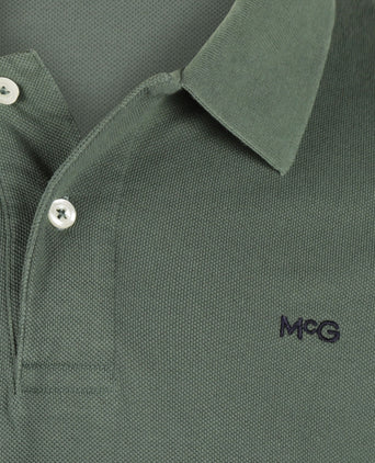 Polo piqué lange mouw | Winter Sage