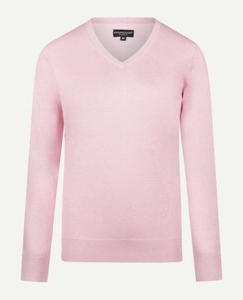 Sweater Cotton Cashmere V-Neck | Light Pink