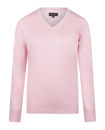 Sweater Cotton-Cashmere V-Neck | Light Pink