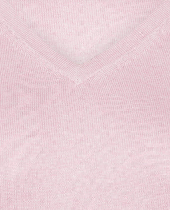 Sweater Cotton Cashmere V-Neck | Light Pink