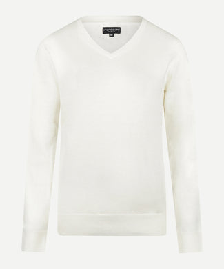 Sweater Cotton-Cashmere V-Neck | Off White Sweater Cotton-Cashmere V-Neck | Off White