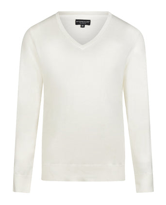 Trui Katoen-Kasjmier V-Hals | Off White