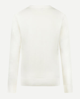 Cashmere Cotton V-Neck Sweater | Off White