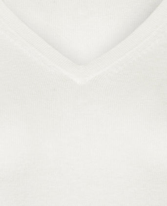 Cashmere Cotton V-Neck Sweater | Off White