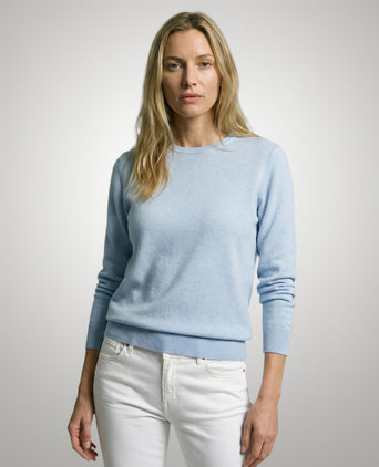 Sweater Cotton-Cashmere Round Neck | Light Blue