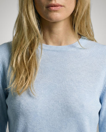 Trui Katoen-Kasjmier Ronde Hals | Light Blue