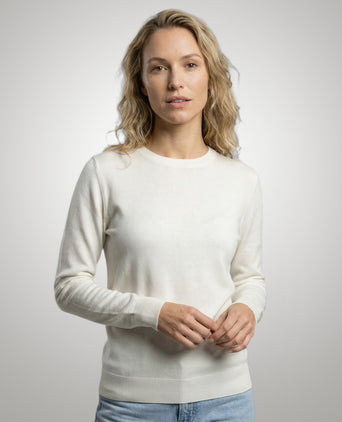 Trui Katoen-Kasjmier Ronde Hals | Off White