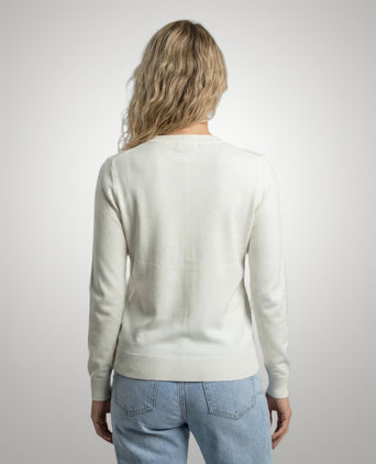 Trui Katoen-Kasjmier Ronde Hals | Off White