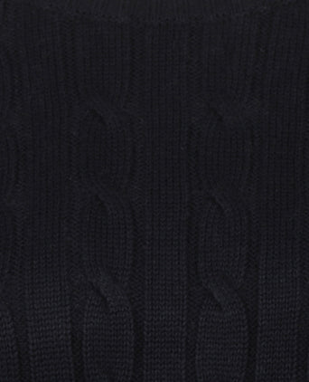 Trui Kabelpatroon Katoen-Kasjmier Ronde Hals | Navy