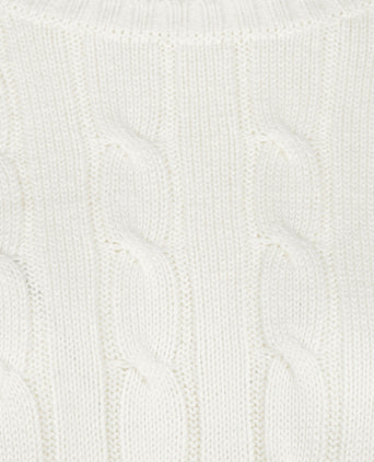 Trui Kabelpatroon Katoen-Kasjmier Ronde Hals | Off White