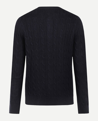 Knoopvest Kabelpatroon Katoen-Kasjmier | Navy