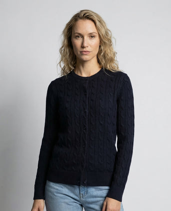 Knoopvest Kabelpatroon Katoen-Kasjmier | Navy