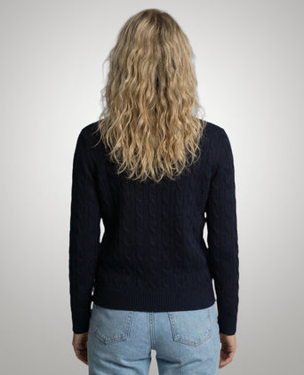 Knoopvest Kabelpatroon Katoen-Kasjmier | Navy