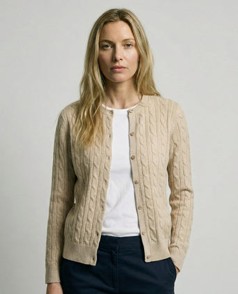 Knoopvest Kabelpatroon Katoen-Kasjmier | Sand