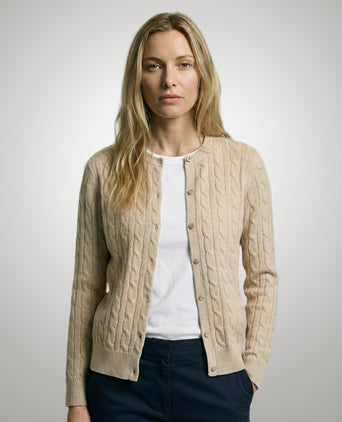 Cardigan Cable Knit Cotton-Cashmere | Sand