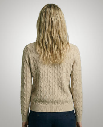 Cardigan Cable Knit Cotton-Cashmere | Sand