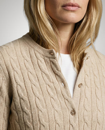 Cardigan Cable Knit Cotton-Cashmere | Sand
