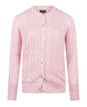 Cardigan Cable Knit Cotton-Cashmere | Light Pink