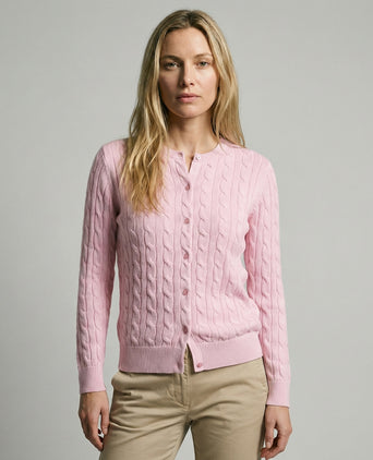 Knoopvest Kabelpatroon Katoen-Kasjmier | Light Pink