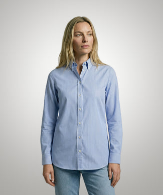 Blouse Poplin Stripe | Light Blue Blouse Poplin Stripe | Light Blue