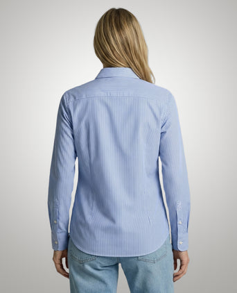 Blouse Poplin Streep | Light Blue