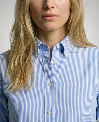 Blouse Poplin Streep | Light Blue