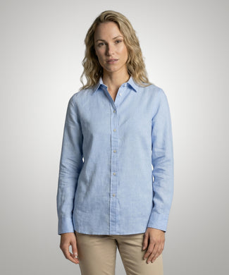 Cotton Linen Blouse | Light Blue Cotton Linen Blouse | Light Blue
