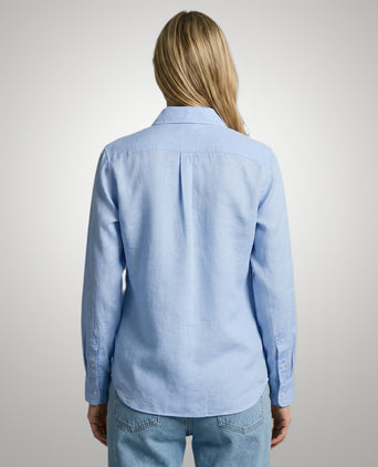 Cotton Linen Blouse | Light Blue