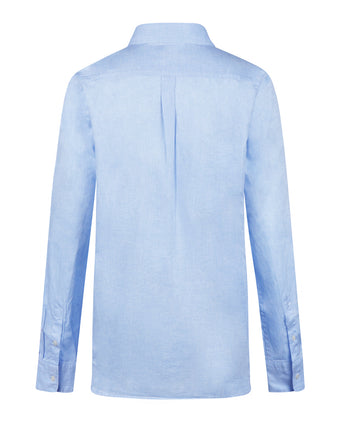 Cotton Linen Blouse | Light Blue