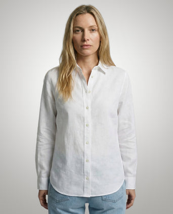 Cotton Linen Blouse | White