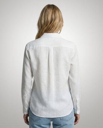 Cotton Linen Blouse | White