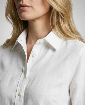 Cotton Linen Blouse | White