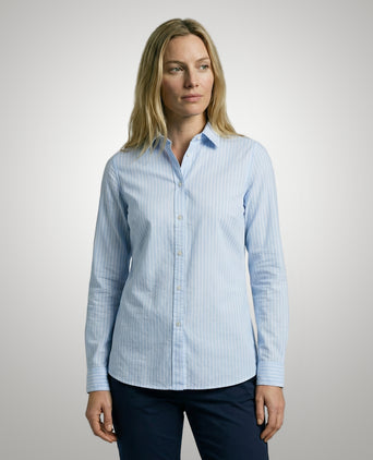 Blouse Katoen Linnen Streep | Light Blue