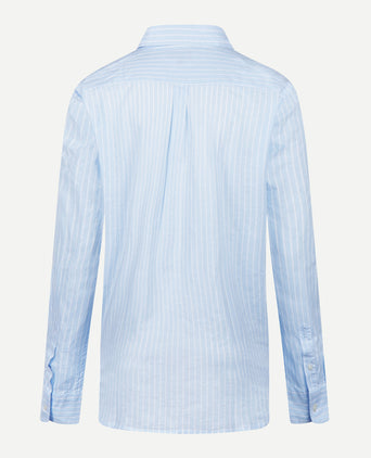 Blouse Katoen Linnen Streep | Light Blue