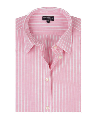 Blouse Katoen Linnen Streep | Light Pink