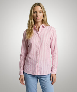 Blouse Cotton Linen Stripe | Light Pink Blouse Cotton Linen Stripe | Light Pink