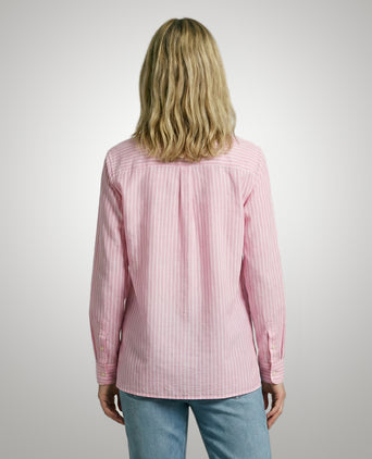 Blouse Katoen Linnen Streep | Light Pink