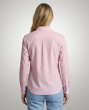 Blouse Katoen Linnen Streep | Light Pink