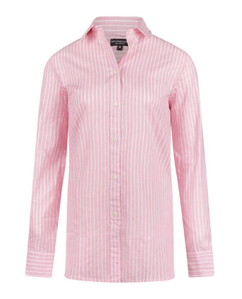 Blouse Katoen Linnen Streep | Light Pink
