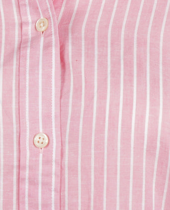Blouse Katoen Linnen Streep | Light Pink