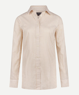 Blouse Cotton Linen Stripe | Ecru Blouse Cotton Linen Stripe | Ecru