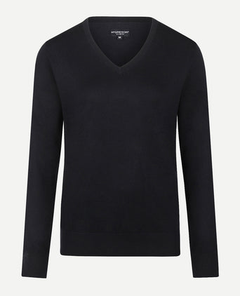 Trui Katoen-Kasjmier V-Hals | Navy