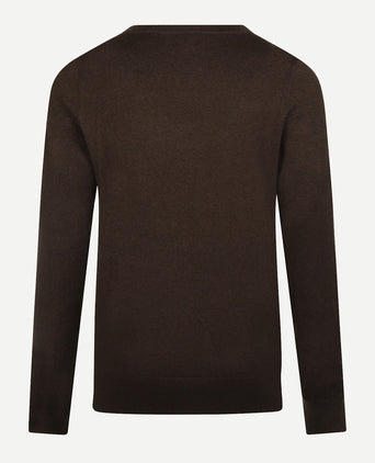 Trui Katoen-Kasjmier V-Hals | Chocolate Brown