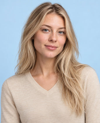 Cotton-Cashmere V-Neck Sweater | Sand