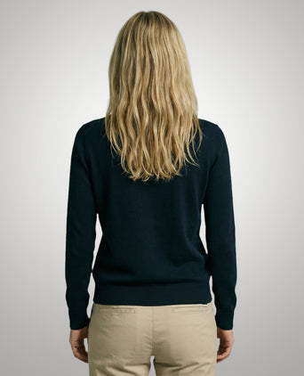 Trui Katoen-Kasjmier Ronde Hals | Navy
