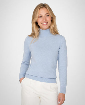 Trui Katoen-Kasjmier Col | Light Blue