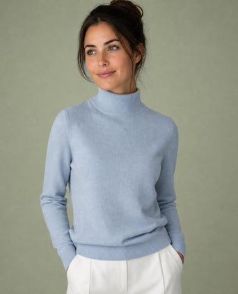 Trui Katoen-Kasjmier Col | Light Blue